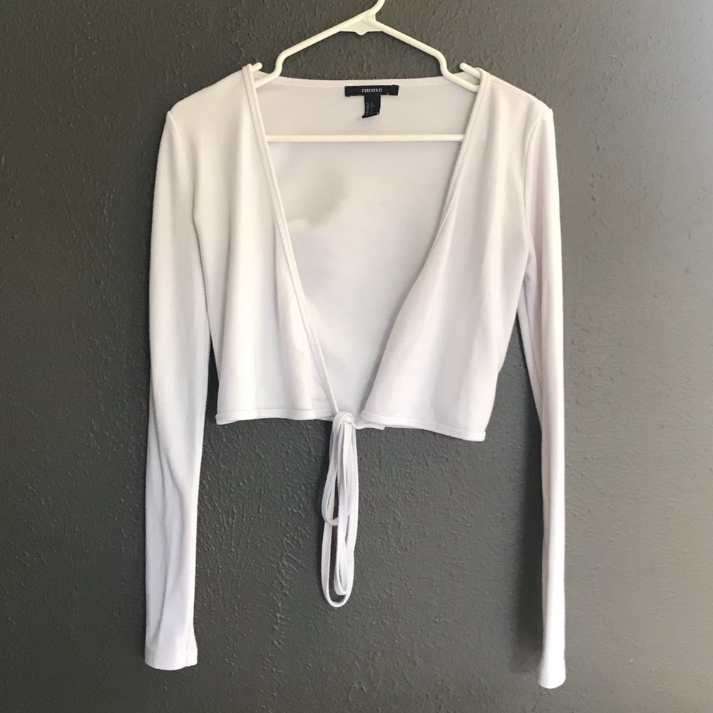 White crop cardigan